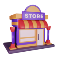 Retail store building 3d icon png