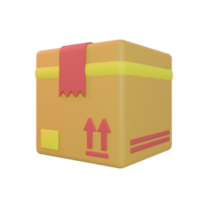 entrega caja, parcela, y embalaje caja 3d icono png