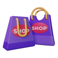 shopping Borsa 3d icona png