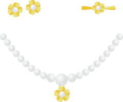 White pearl jewelry set cflower collection png