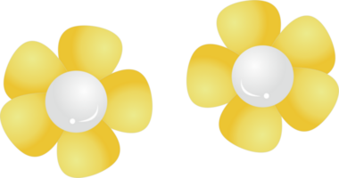 Weiß Perle Ohrring Gold Blume png