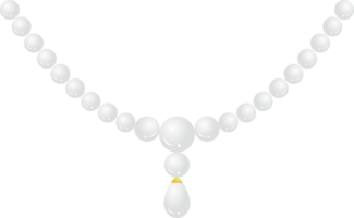 blanc perle Collier png