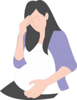 The women pregnancy has morning sickness headache png