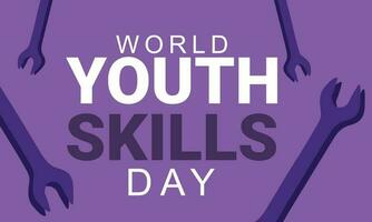 World Youth Skills Day. background, banner, card, poster, template. Vector illustration.