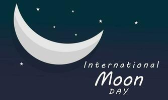 international moon day. background, banner, card, poster, template. Vector illustration.