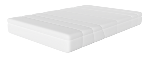 white mattress for comfort sleep isolated. 3d render illustration png