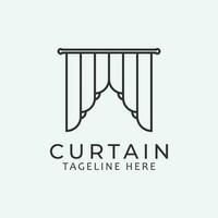 curtain line art logo icon design, simple curtain design. vector