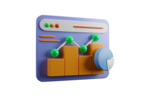 negocio gráfico tarta interfaz icono 3d hacer concepto para analizar y rentable márketing reporte png