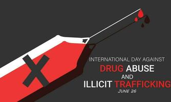 International day against drug abuse and illicit trafficking. background, banner, card, poster, template. Vector illustration.