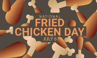 National Fried Chicken Day. background, banner, card, poster, template. Vector illustration.