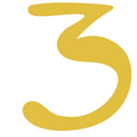 yellow number pastel tone png