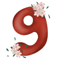 flower number cute and beautiful png