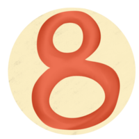 cute number colorful png