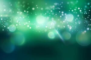 A blurred white light, green light abstract background with bokeh glow, Illustration. photo