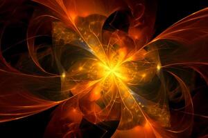 Lazer light fractals, orange and yellow. photo