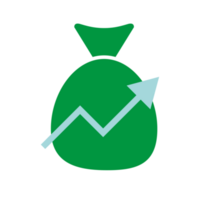 Successful investments, earning and profit concept, isolated icon png