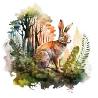 Enchanted Forest Woodland Animal t-shirt design, transparent background, png