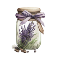 vattenfärg lavendel- stuga ClipArt ai generativ png