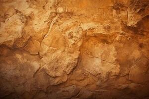 Rock abstract warm dark brown wall background. photo