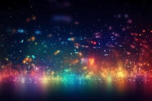 A blurred star light, aurora sky abstract background with bokeh glow, Illustration. photo