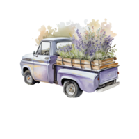 vattenfärg lavendel- stuga ClipArt ai generativ png