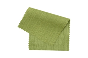 Green fabric sample isolated with clipping path png