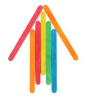 Colorful wooden arrows sign isolated with clipping path png