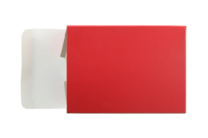 opened red package box isolated with clipping path for mockup png