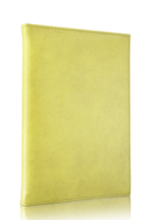 amarillo vacío cuero libro aislado con reflejar piso para Bosquejo png