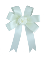 White satin gift bow. Ribbon. Isolated with clipping path png