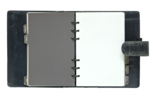 old notebook open isolated with clipping path for mockup png