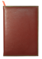 red leather notebook isolated with clipping path for mockup png