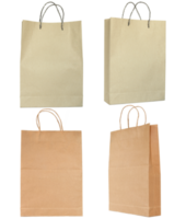 set of brown paper bag isolated with clipping path for mockup png