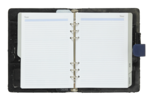 old notebook open isolated with clipping path for mockup png