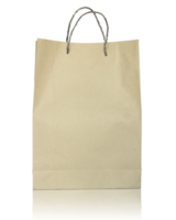 Brown paper bag isolated with reflect floor for mockup png