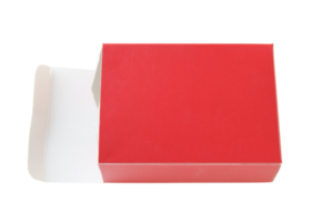 opened red package box isolated with clipping path for mockup png