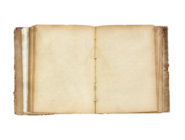 Old book open isolated with clipping path for mockup png