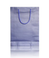 bolsa de compras azul aislada con suelo reflectante para maqueta png