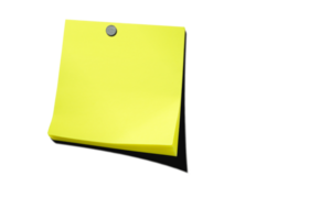 geel Notitie papier geïsoleerd met knipsel pad png