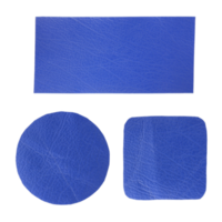 set of blank blue leather label isolated with clipping path png