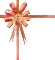 gift ribbon and bow Isolated with clipping path for mockup png