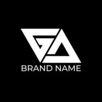 GA initial triangle logo design vector