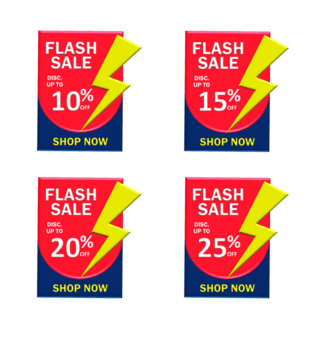 conjunto tag instantâneo venda desconto vermelho cor 3d png