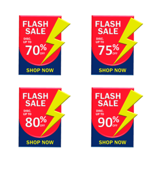 conjunto tag instantâneo venda desconto vermelho cor 3d png