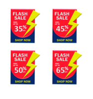 set tag flash sale discount red color 3D png