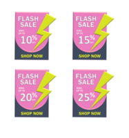 set tag flash sale discount pink color variation 3D png