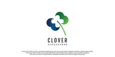 Clover logo with pharmacy concept design premium vector