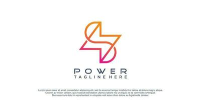 Power logo with initial S concept and creative idea premium vector