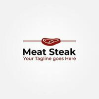 carne filete vector logo diseño