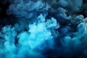 Sky nature cloud smoke black night background for horror blue poster design wallpaper. photo